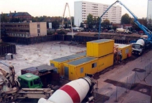 Oktober 1999 Gießen der Fundamentplatte