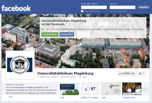 FacebookSeiteUniversitätsmedizinMagdeburg
