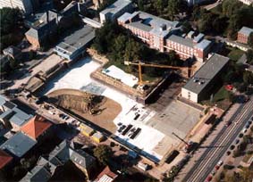 Luftbild der Baugrube