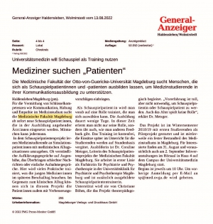 UMMD-MedienMonitor 13. - 15. August 2022_Schauspielpatienten