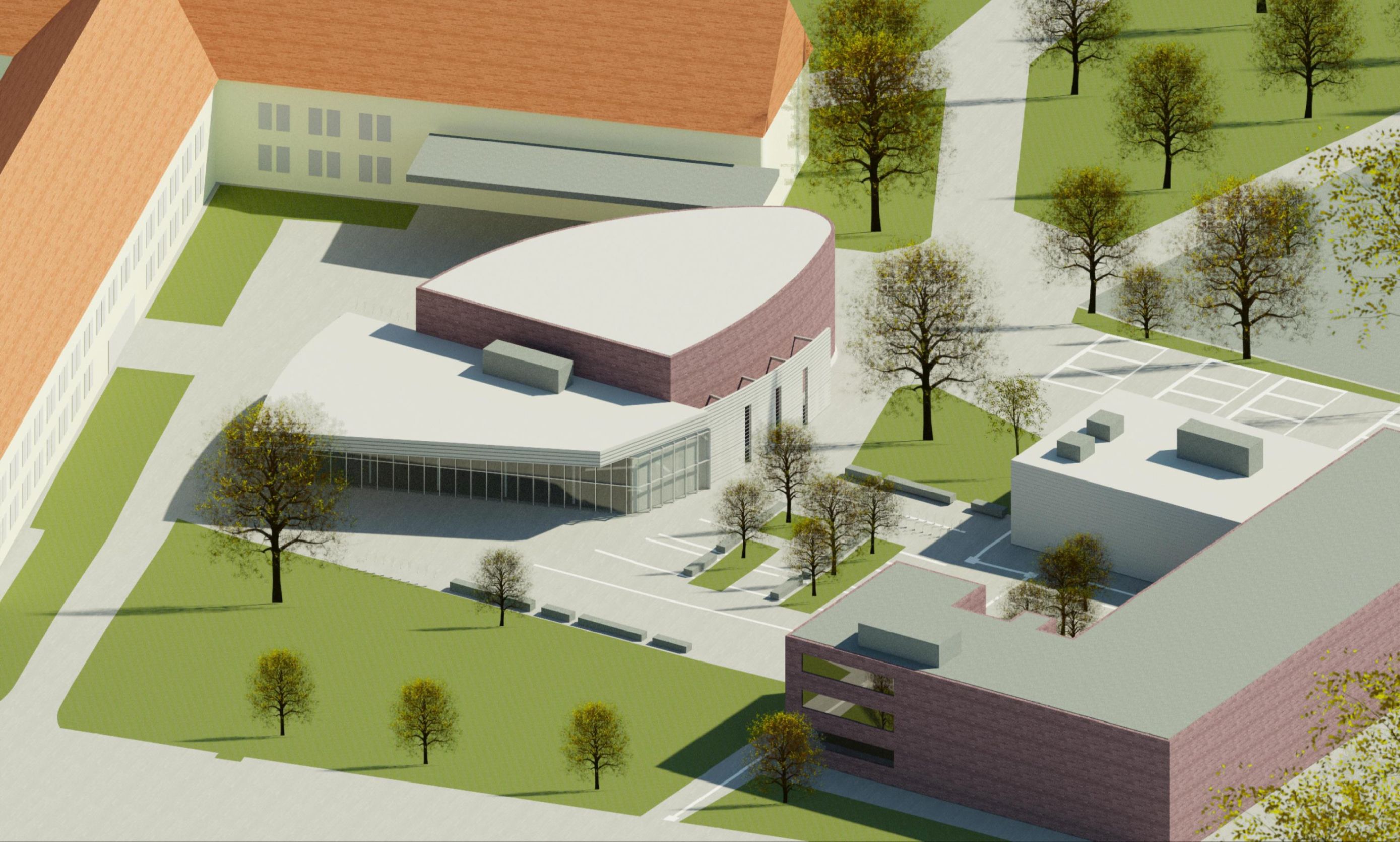 Visualisierung Neubau klinischer Hörsaal Universitätsmedizin Magdeburg_Grafik pbr