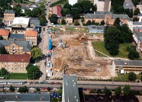 Luftbild vom Baubeginn